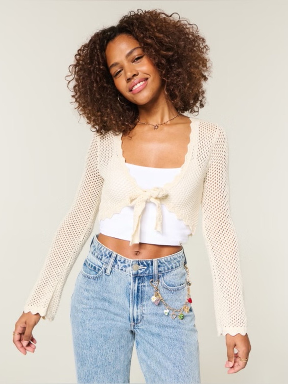 Hollister crochet tie top